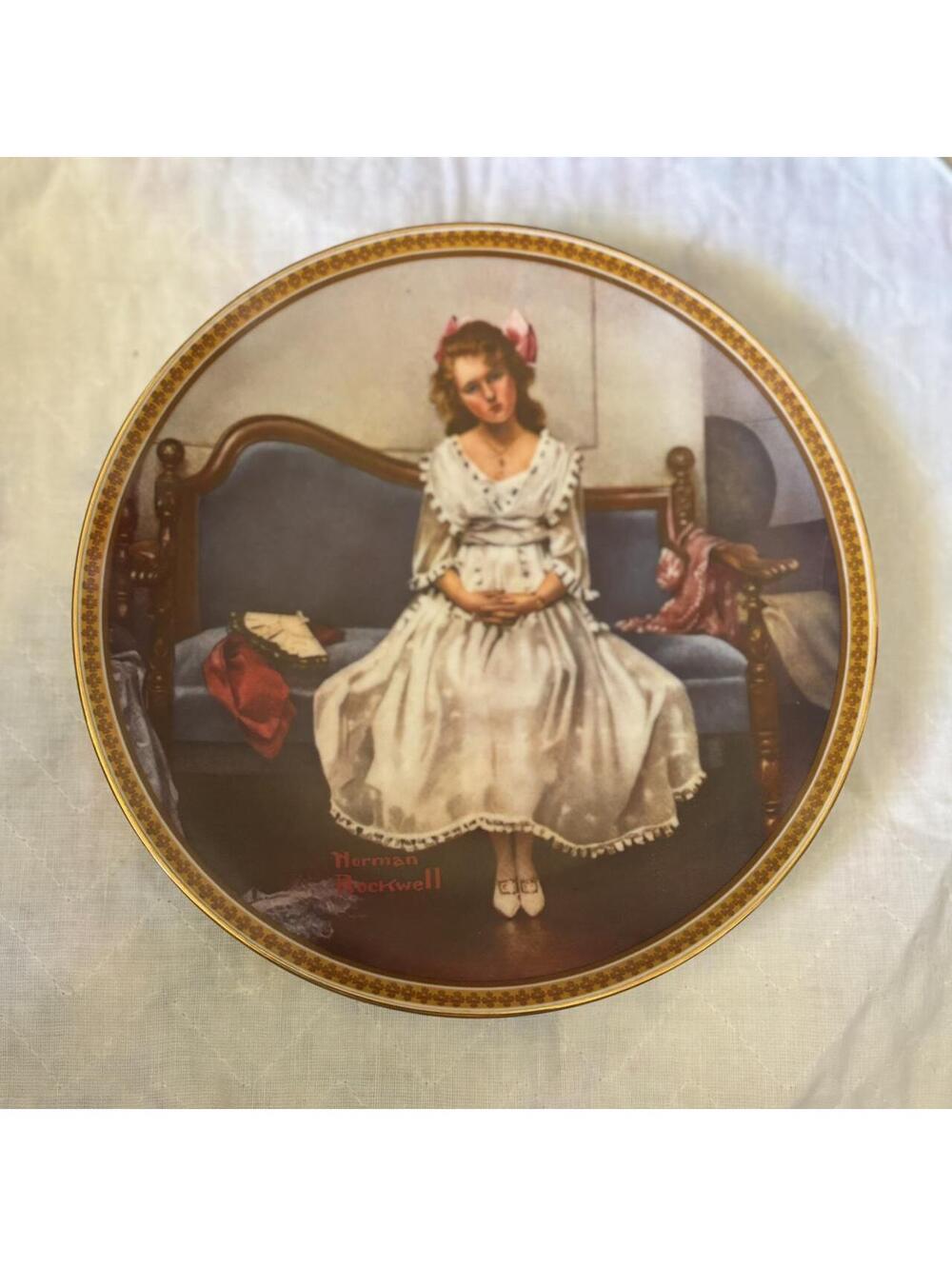Knowles Norman Rockwell Limited Edition Collector Plate - Waiting at the Dance